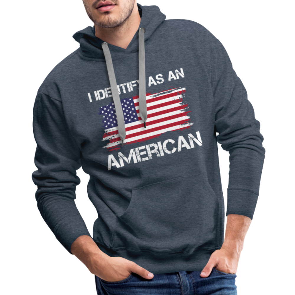 I Identify as an American Men’s Premium Hoodie Color: charcoal grey