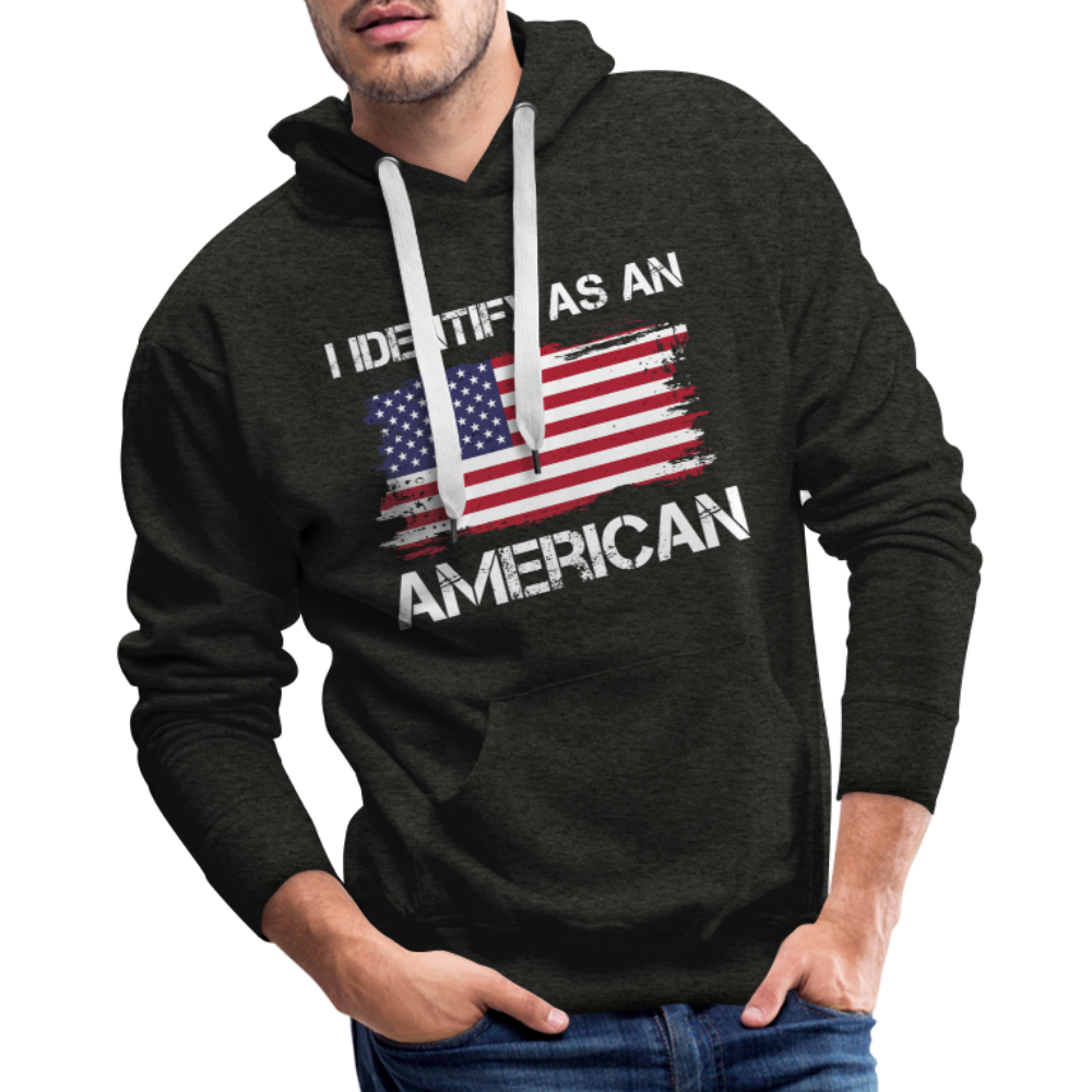 I Identify as an American Men’s Premium Hoodie - charcoal grey