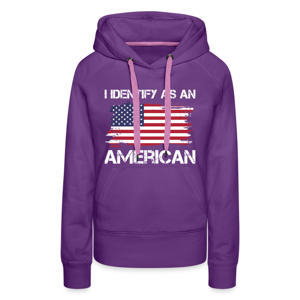 I Identify as an American Women’s Premium Hoodie Color: purple