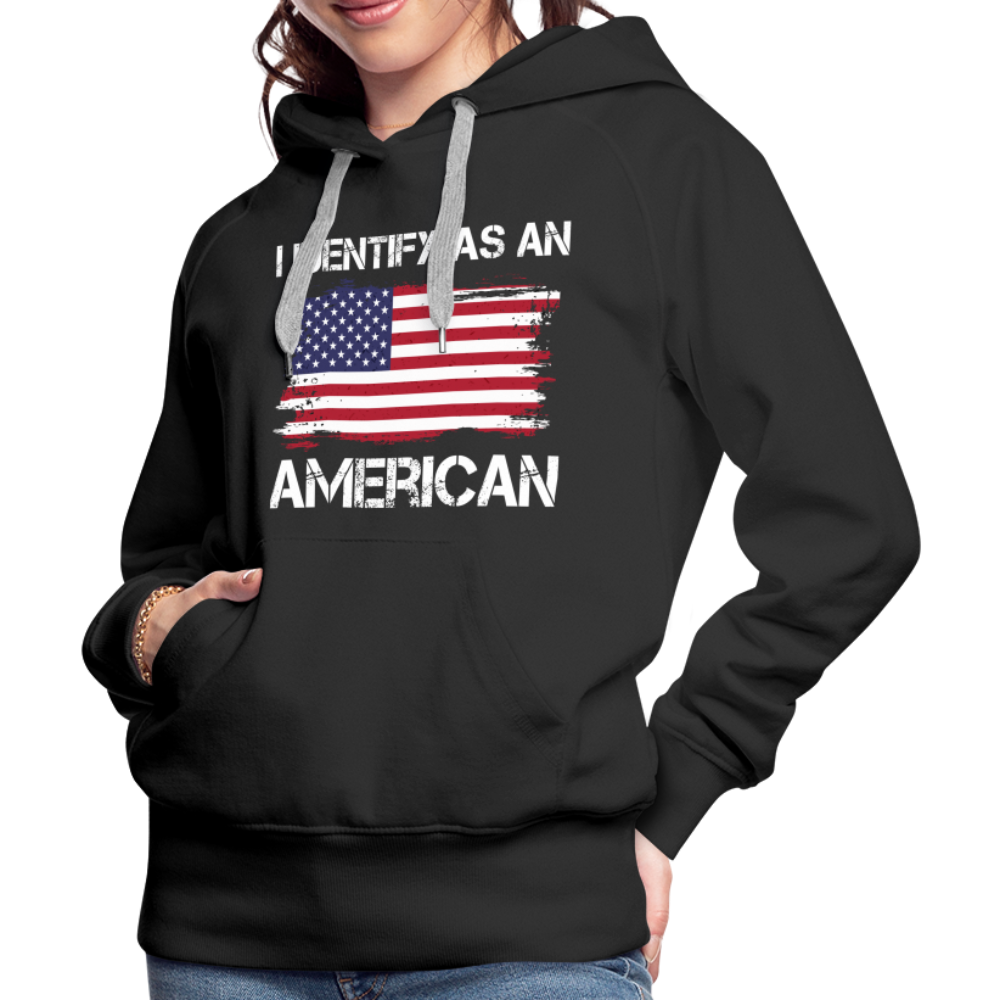 I Identify as an American Women’s Premium Hoodie Color: heather denim