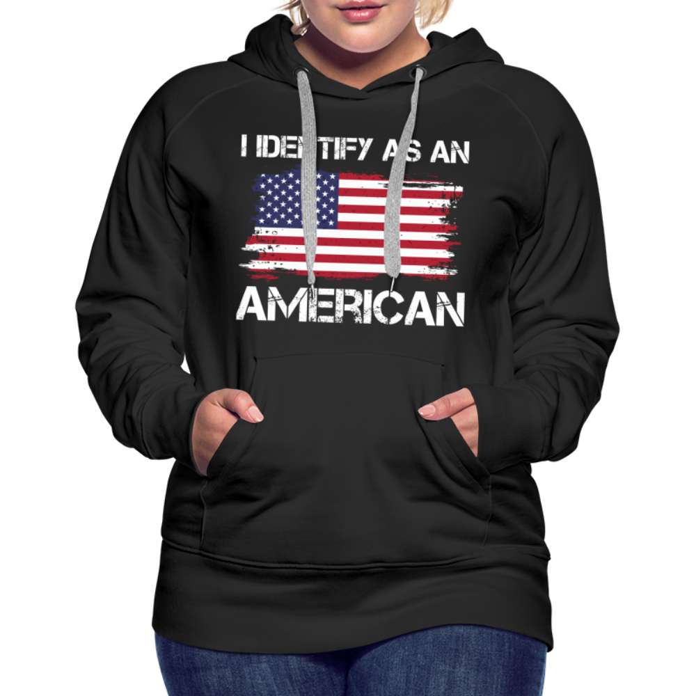 I Identify as an American Women’s Premium Hoodie Color: heather denim