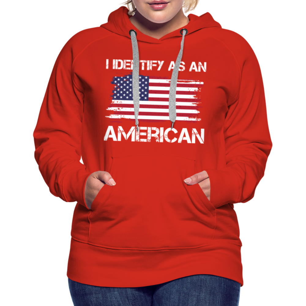I Identify as an American Women’s Premium Hoodie Color: heather denim