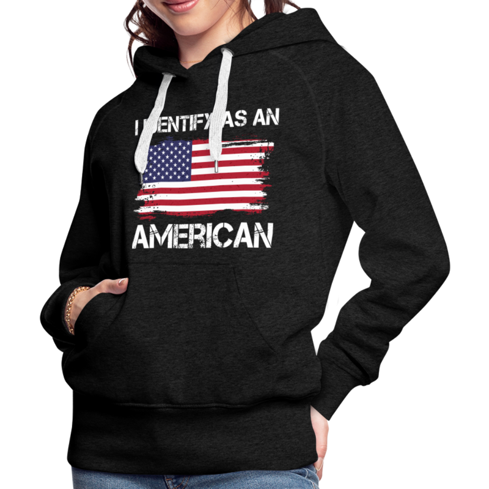 I Identify as an American Women’s Premium Hoodie Color: heather denim