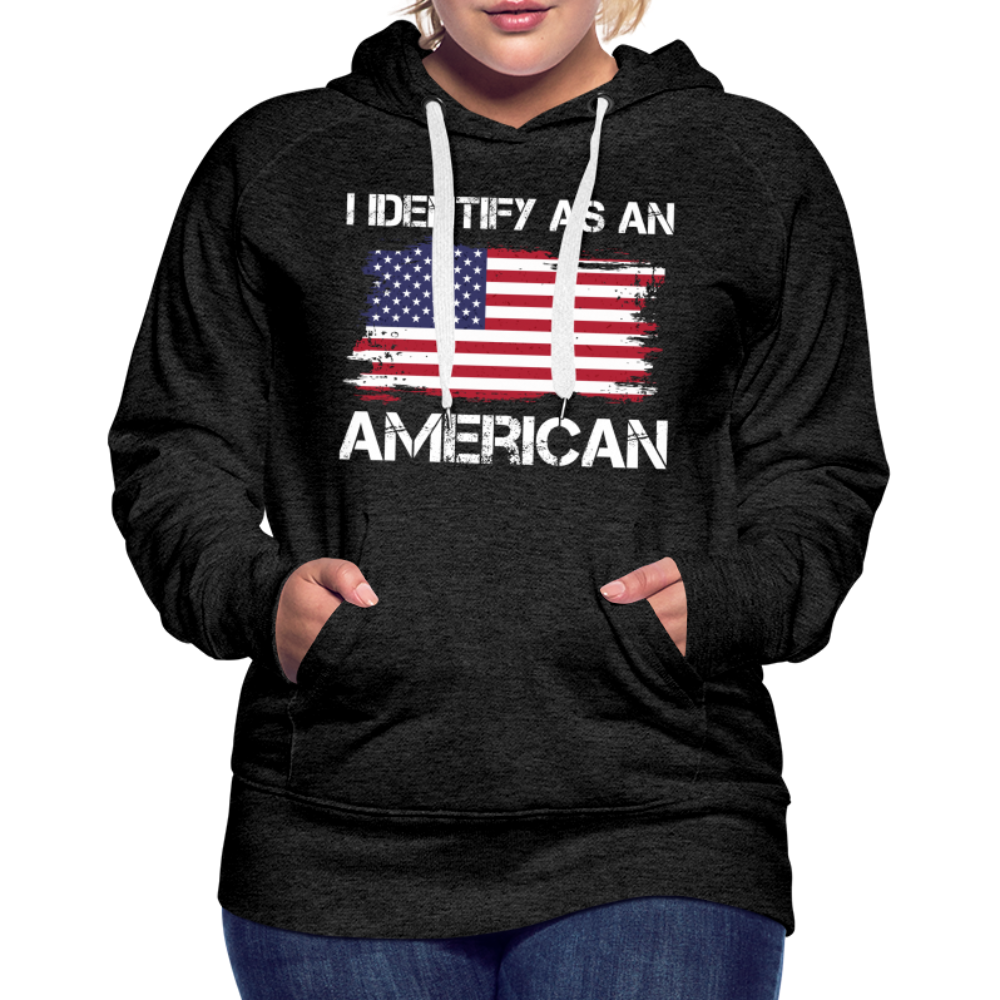 I Identify as an American Women’s Premium Hoodie Color: heather denim