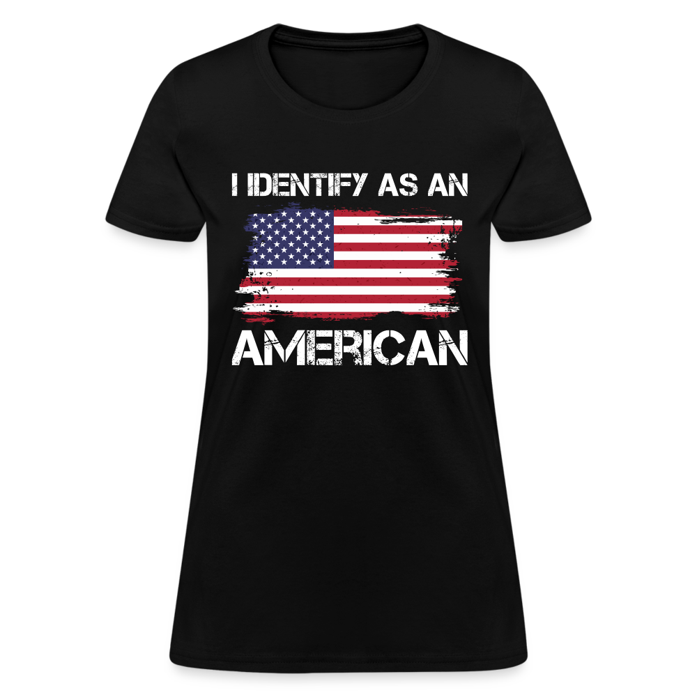 I Identify as an American Women's Contoured T-Shirt Color: navy