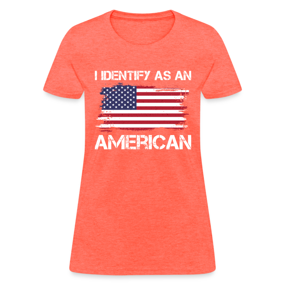 I Identify as an American Women's Contoured T-Shirt Color: navy