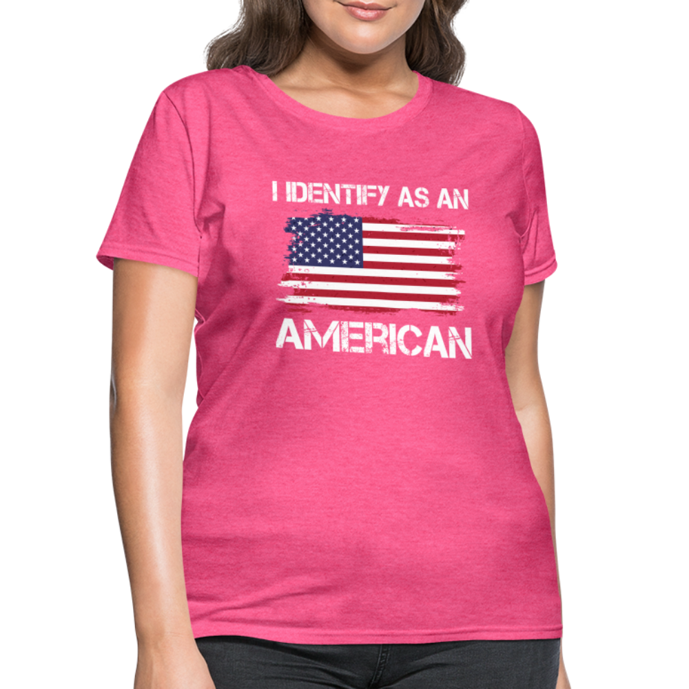 I Identify as an American Women's Contoured T-Shirt Color: navy