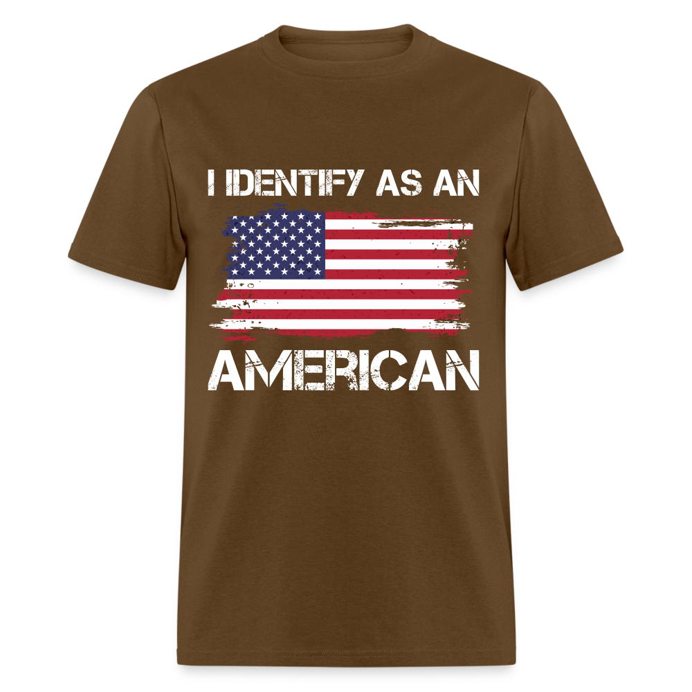 I Identify as an American T-Shirt Color: heather black