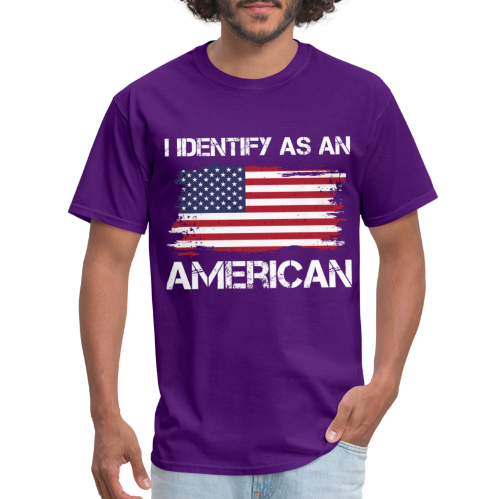 I Identify as an American T-Shirt Color: purple