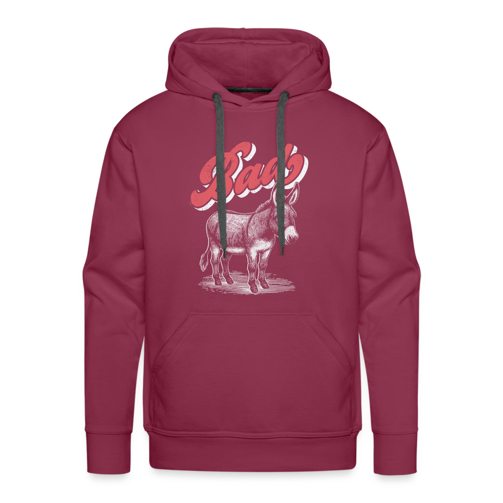 Funny Bad Ass (Donkey) Men’s Premium Hoodie Color: burgundy