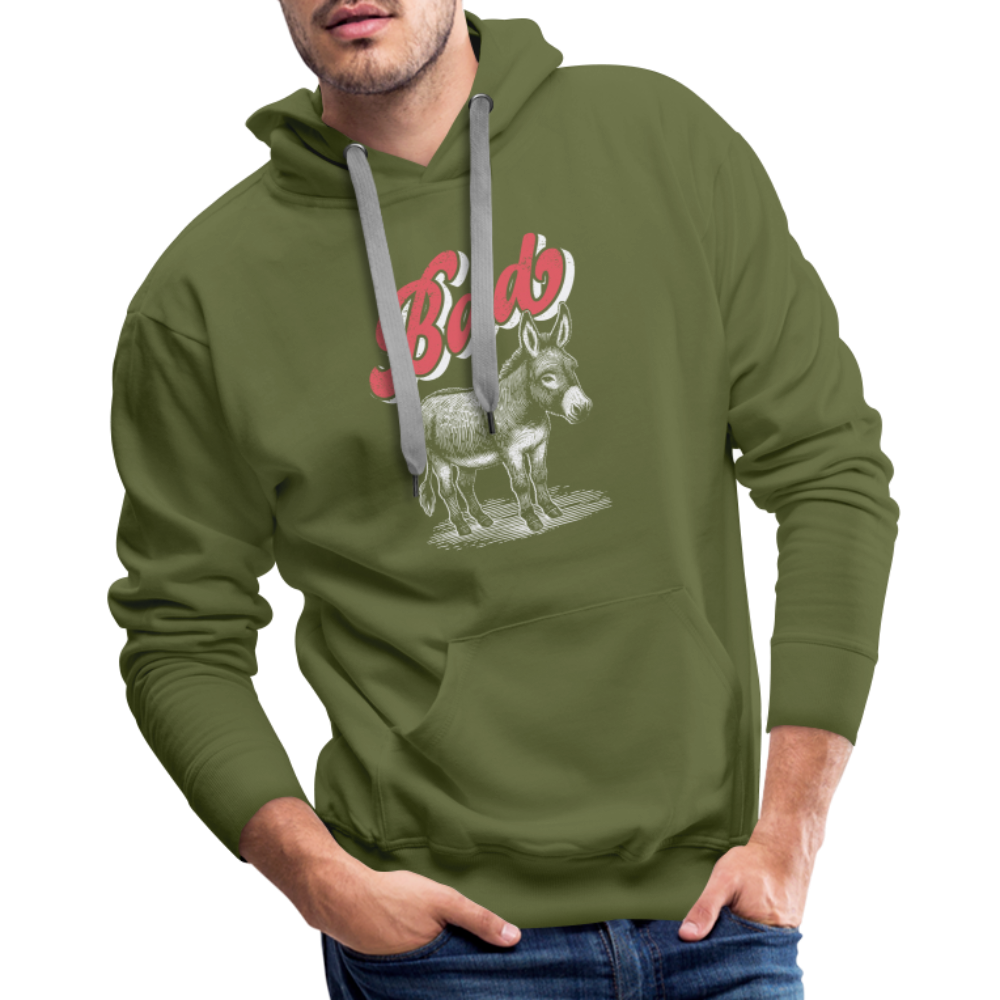 Funny Bad Ass (Donkey) Men’s Premium Hoodie Color: olive green