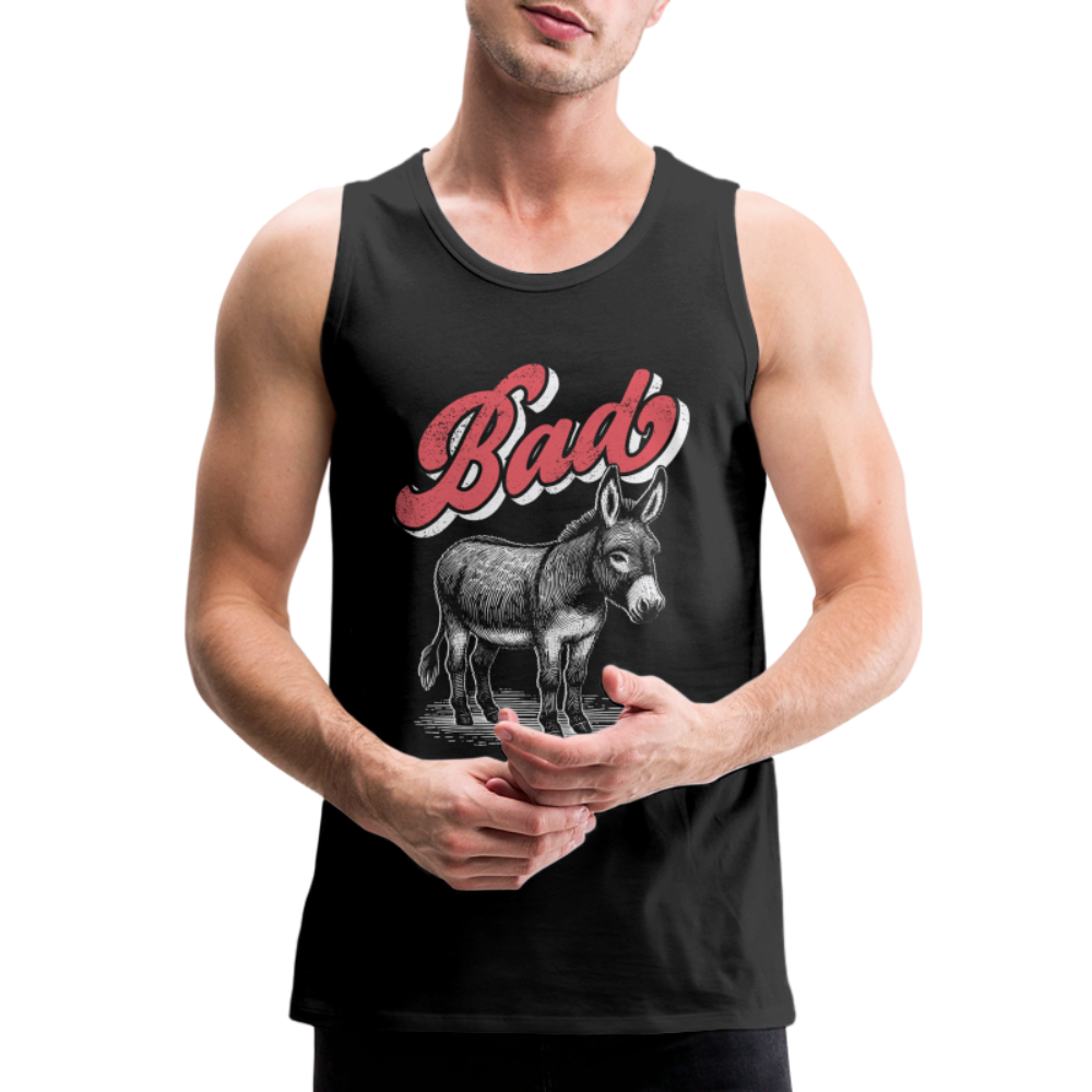 Funny Bad Ass (Donkey) Men’s Premium Tank Top Color: charcoal grey