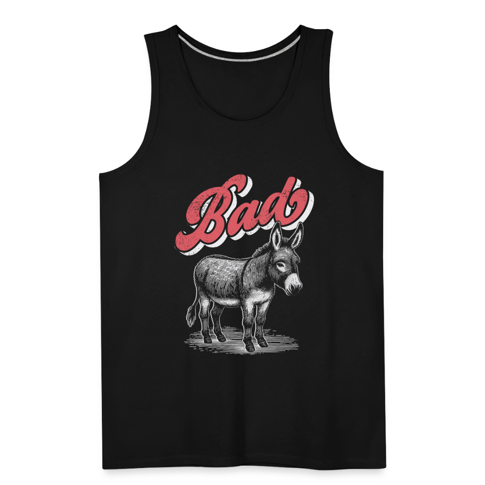 Funny Bad Ass (Donkey) Men’s Premium Tank Top Color: charcoal grey