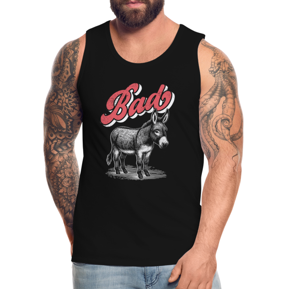 Funny Bad Ass (Donkey) Men’s Premium Tank Top Color: charcoal grey