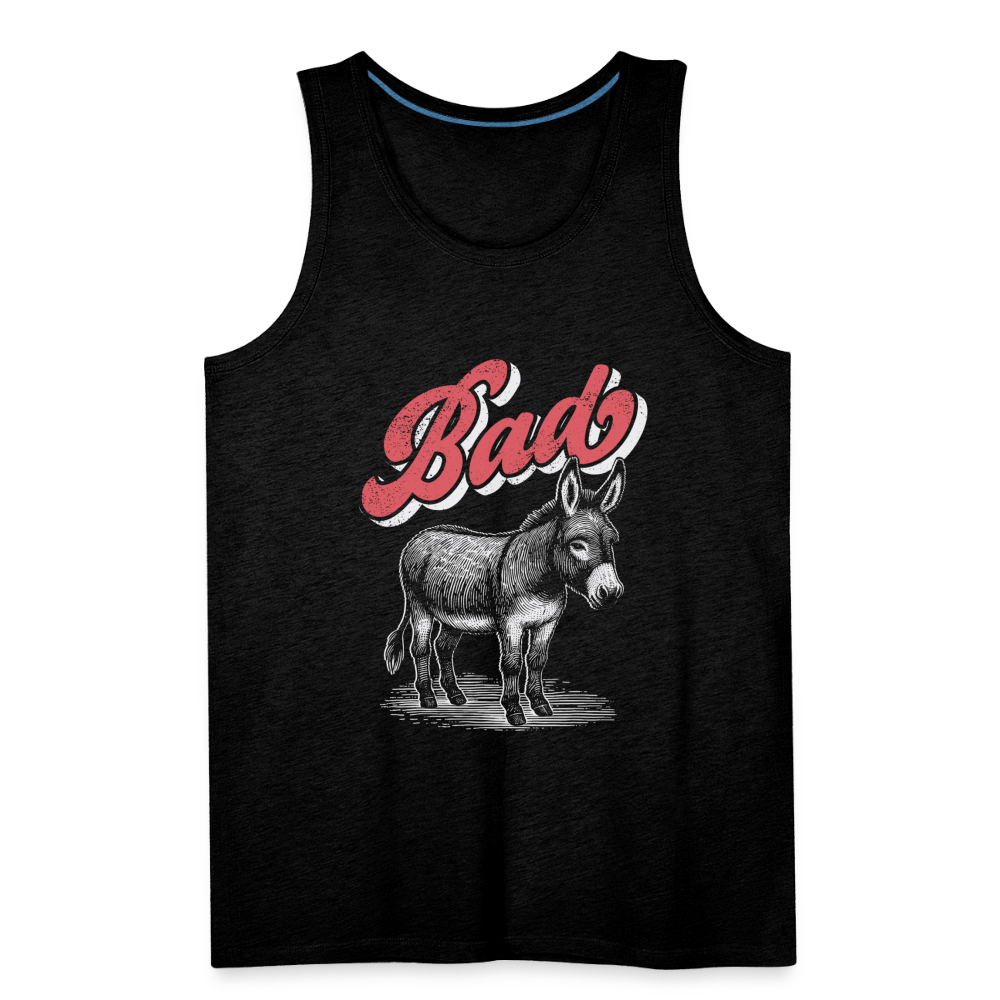 Funny Bad Ass (Donkey) Men’s Premium Tank Top Color: charcoal grey