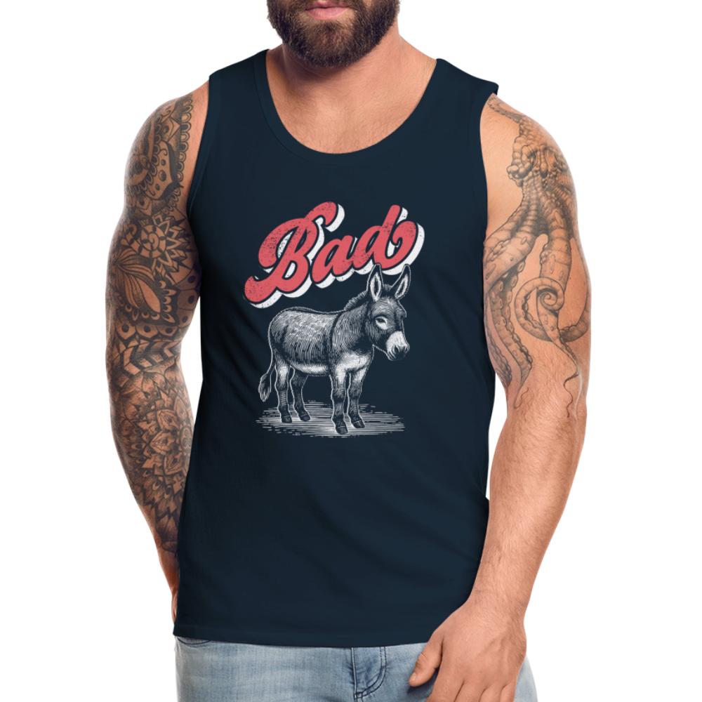 Funny Bad Ass (Donkey) Men’s Premium Tank Top Color: charcoal grey