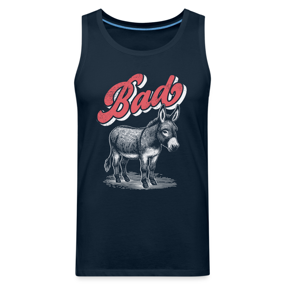Funny Bad Ass (Donkey) Men’s Premium Tank Top Color: deep navy