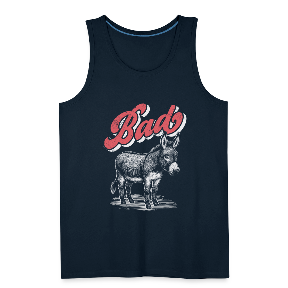 Funny Bad Ass (Donkey) Men’s Premium Tank Top Color: charcoal grey