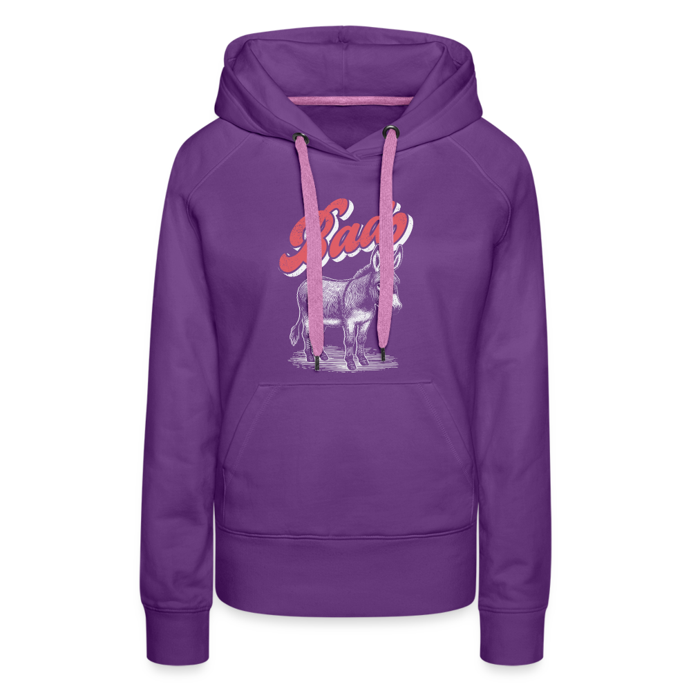 Funny Bad Ass (Donkey) Women’s Premium Hoodie Color: charcoal grey