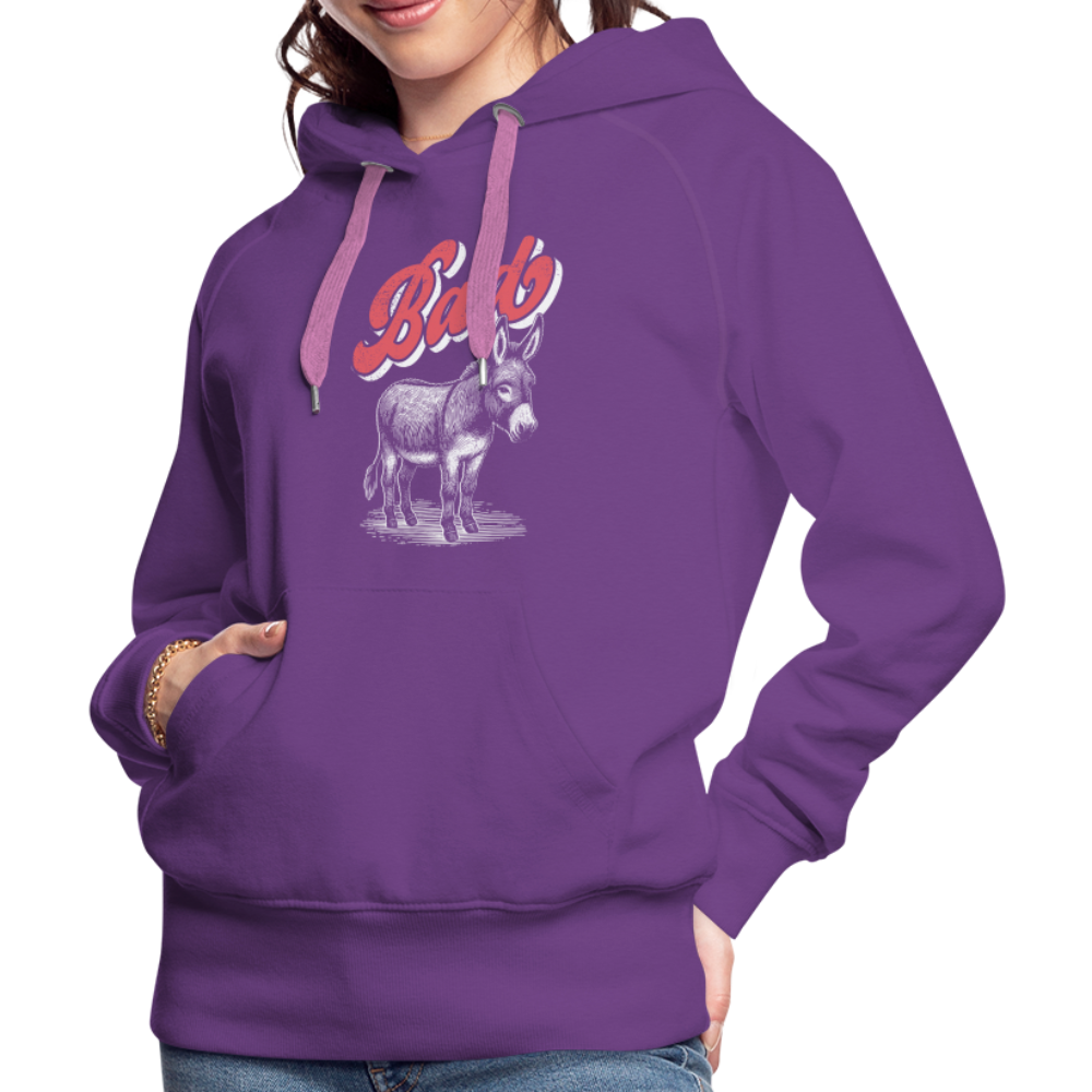 Funny Bad Ass (Donkey) Women’s Premium Hoodie Color: purple