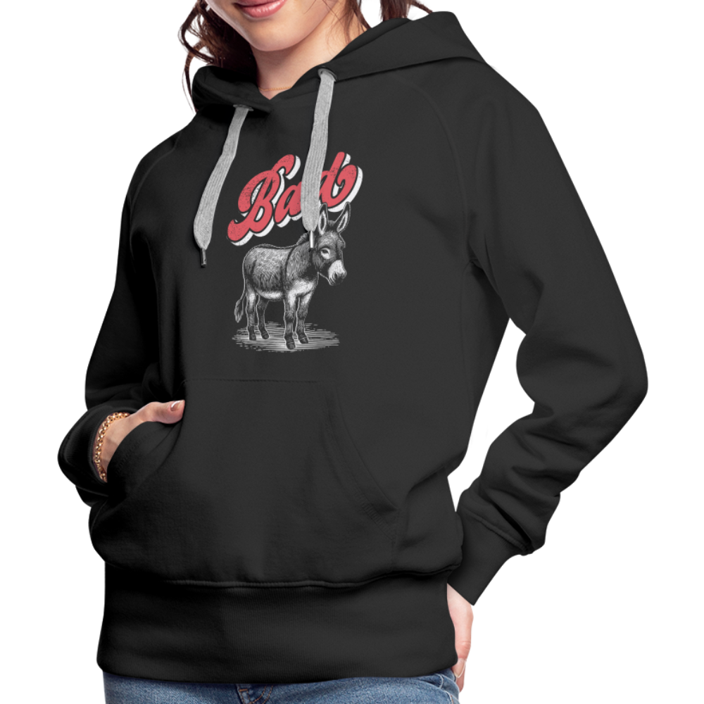 Funny Bad Ass (Donkey) Women’s Premium Hoodie Color: charcoal grey