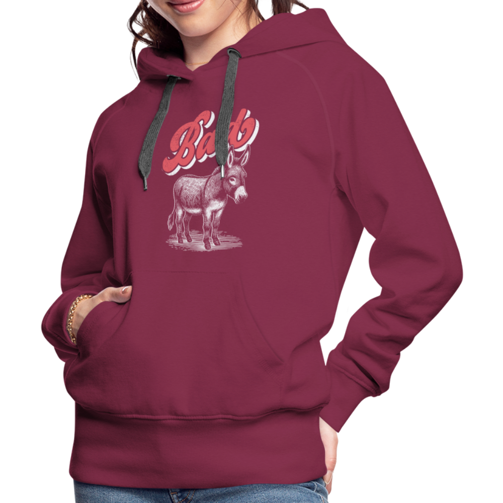 Funny Bad Ass (Donkey) Women’s Premium Hoodie Color: burgundy