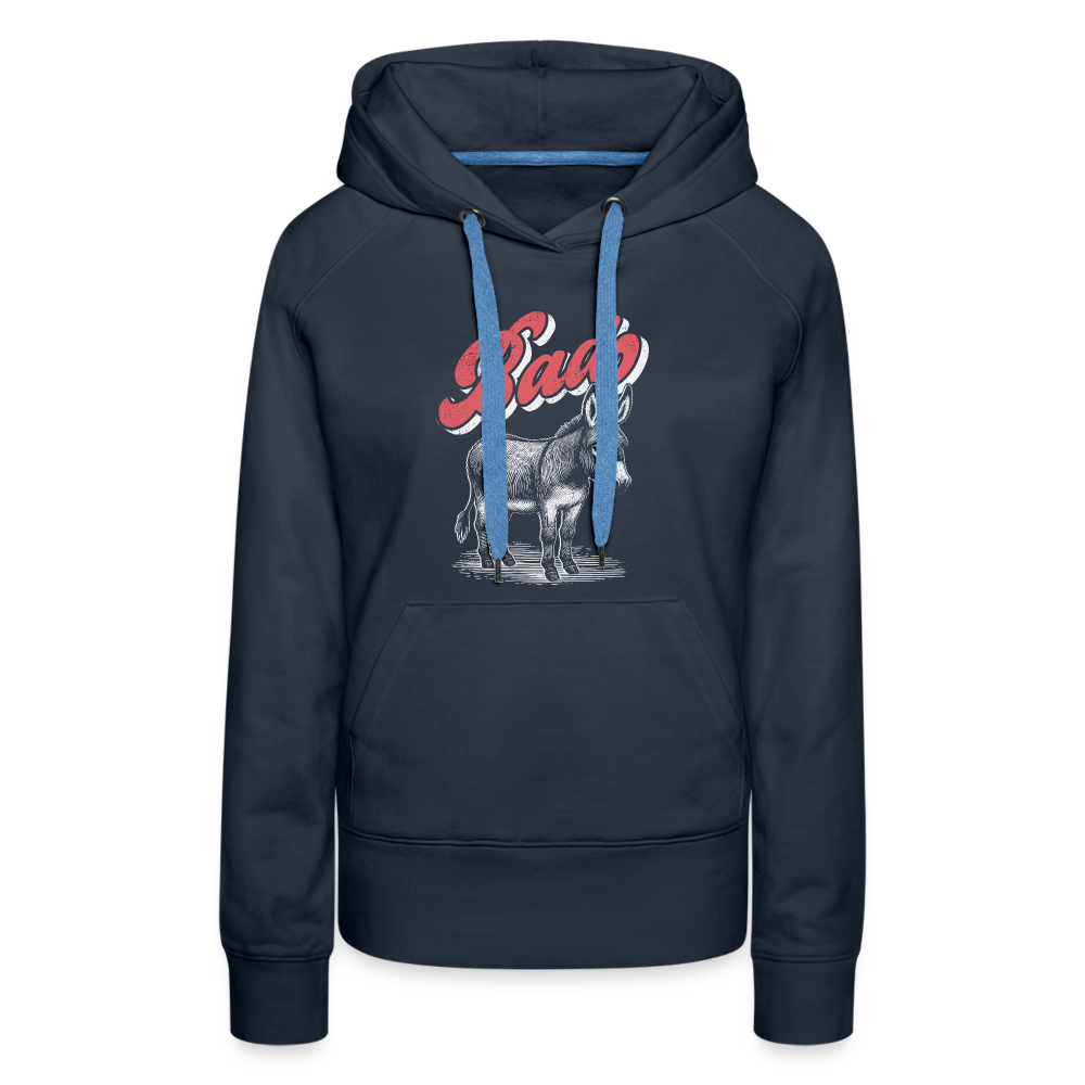 Funny Bad Ass (Donkey) Women’s Premium Hoodie Color: navy