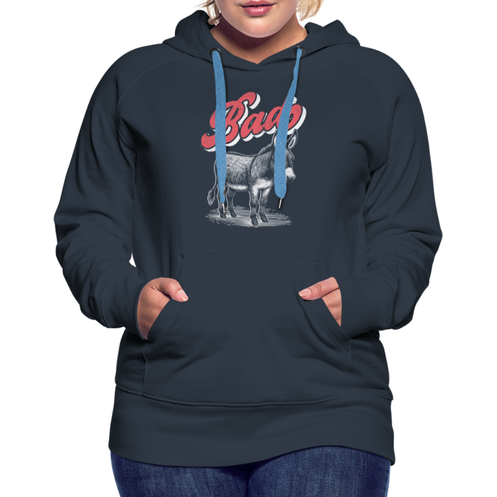 Funny Bad Ass (Donkey) Women’s Premium Hoodie Color: charcoal grey