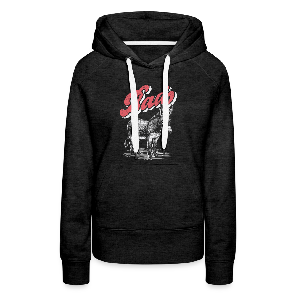 Funny Bad Ass (Donkey) Women’s Premium Hoodie - charcoal grey