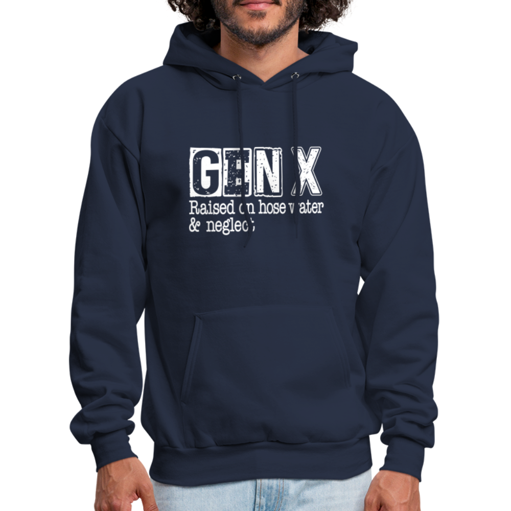 GEN X Hoodie (Raised on hose water & neglect) Color: navy