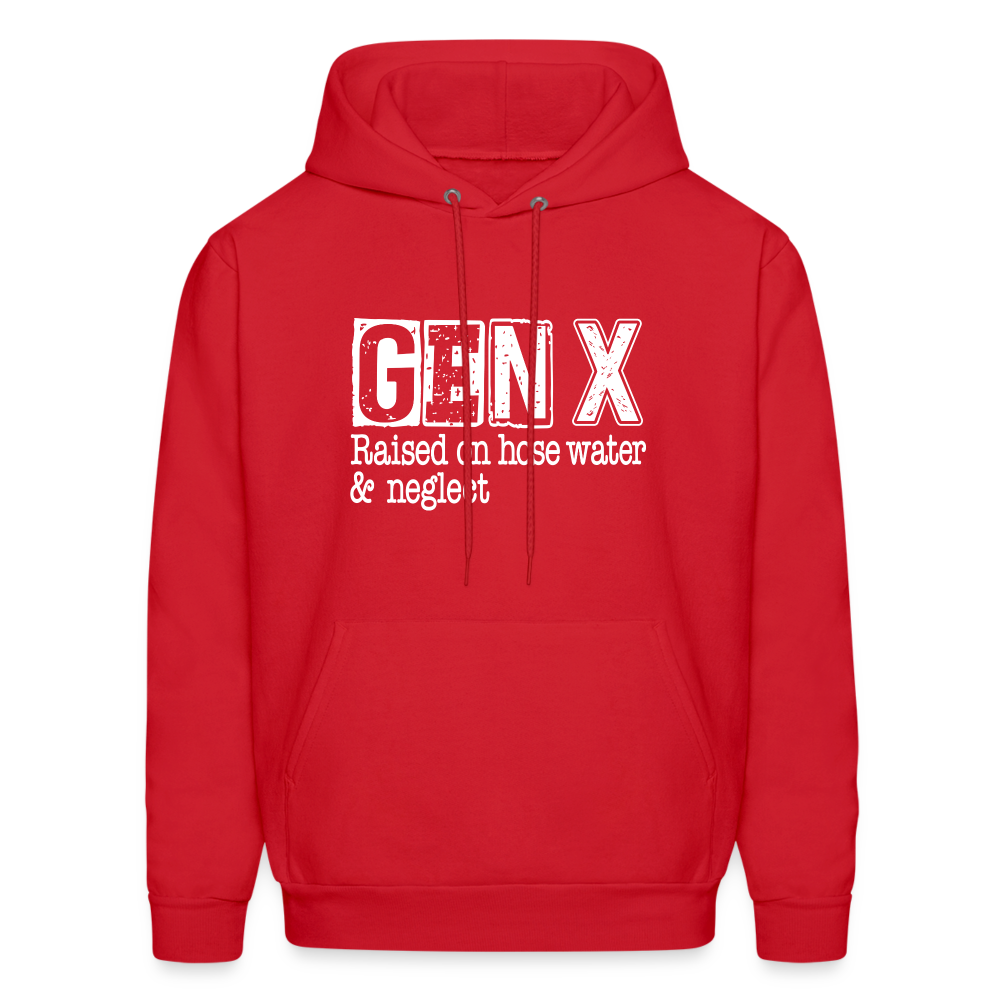 GEN X Hoodie (Raised on hose water & neglect) Color: red