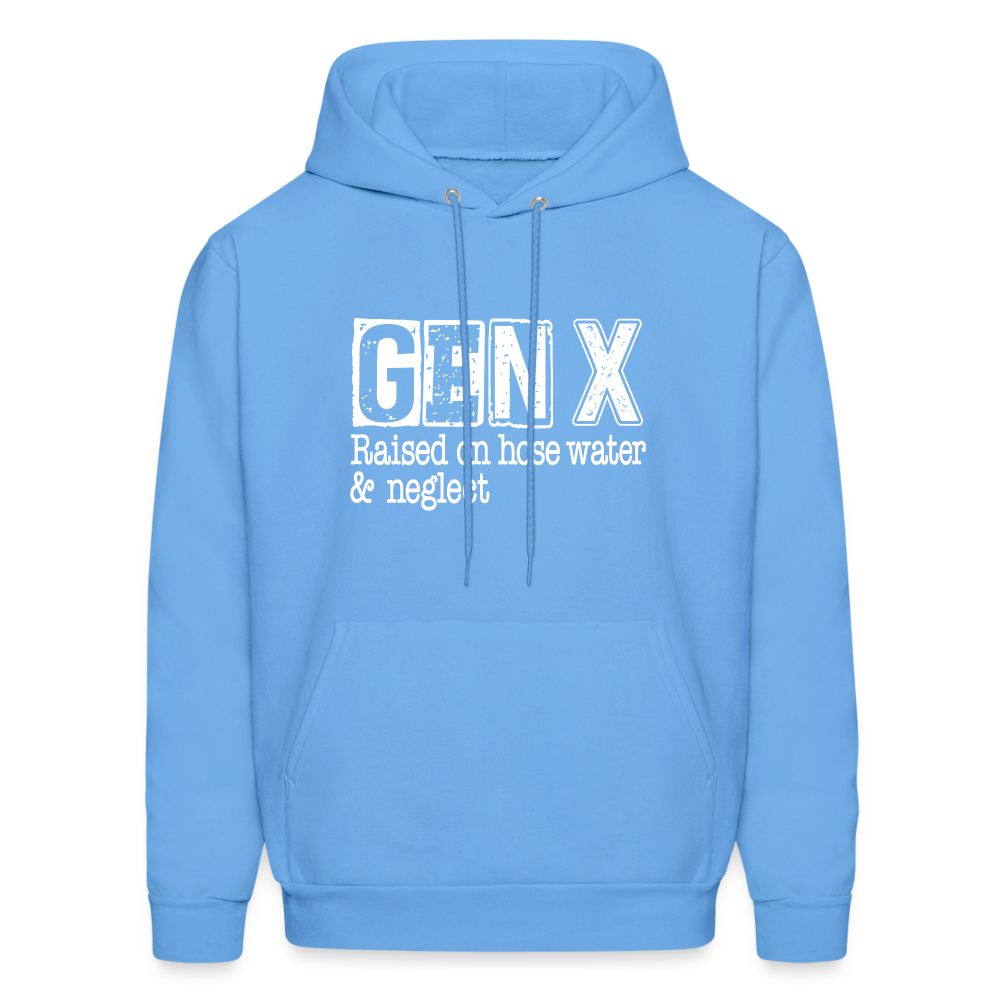 GEN X Hoodie (Raised on hose water & neglect) Color: carolina blue
