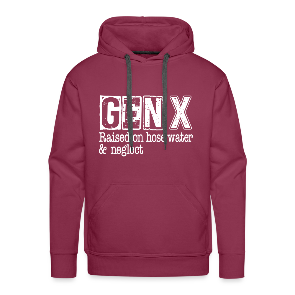 GEN X Men’s Premium Hoodie (Raised on hose water & neglect) Color: heather denim