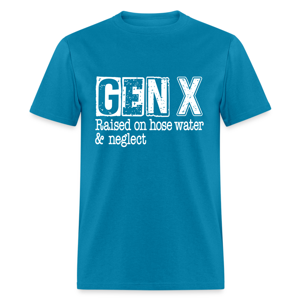 GEN X T-Shirt (Raised on hose water & neglect) Color: denim
