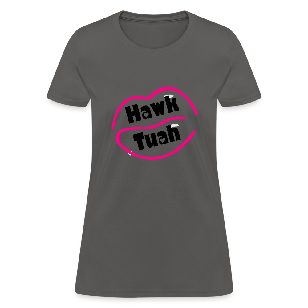 Hawk Tuah Women's Contoured T-Shirt Color: heather gray