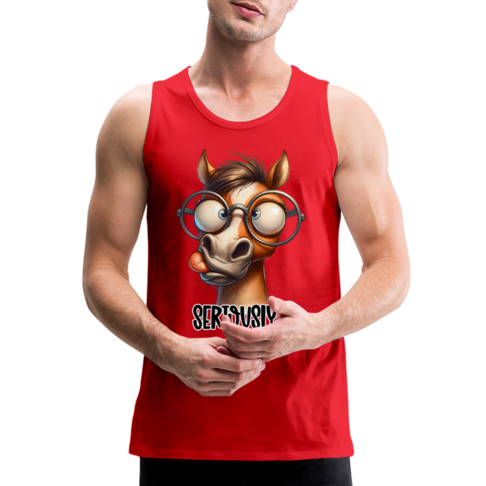 Seriously? Men's Premium Tank Top (Funny Horse) Color: black