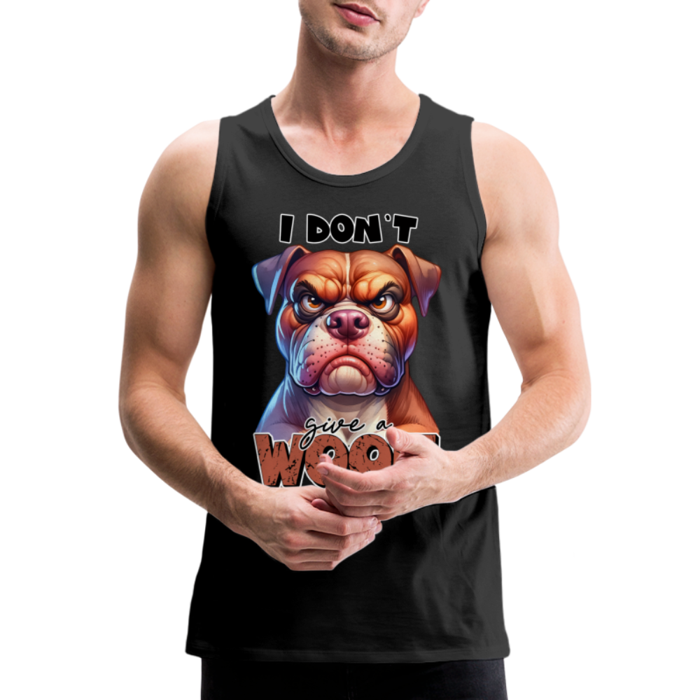 I Don't Give a Woof (Grump Dog with Attitude) Men’s Premium Tank Top Color: black