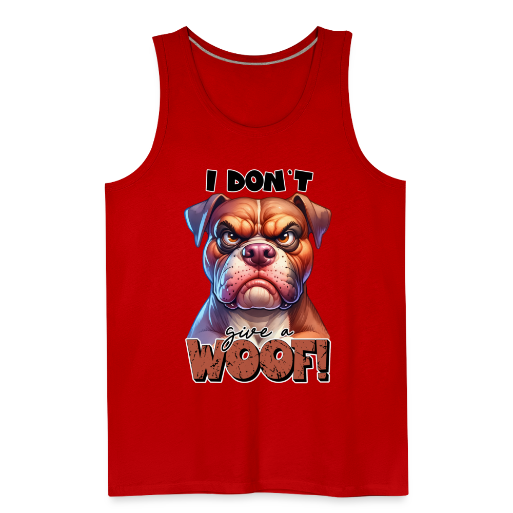 I Don't Give a Woof (Grump Dog with Attitude) Men’s Premium Tank Top Color: white