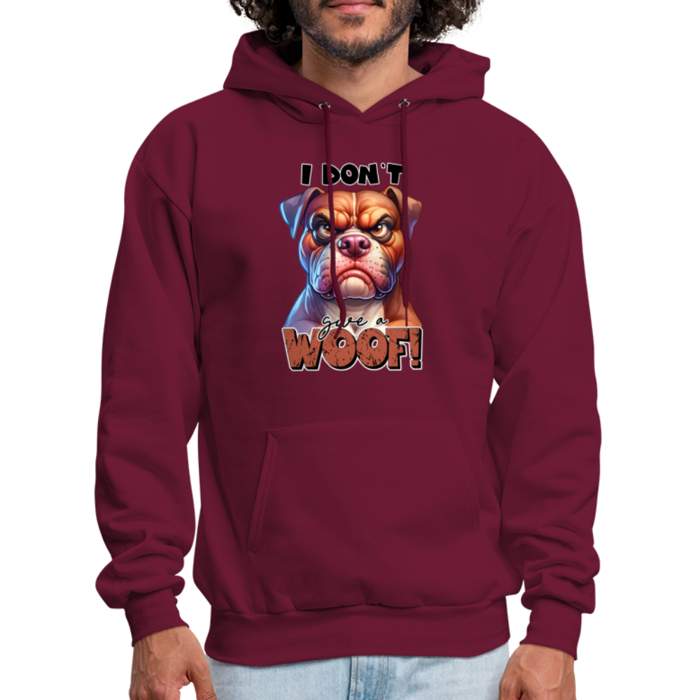 I Don't Give a Woof (Grump Dog with Attitude) Unisex Hoodie - burgundy