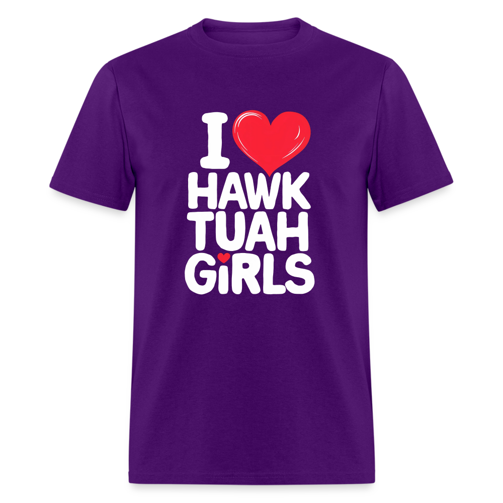 I Love Hawk Tuah Girls T-Shirt Color: heather black