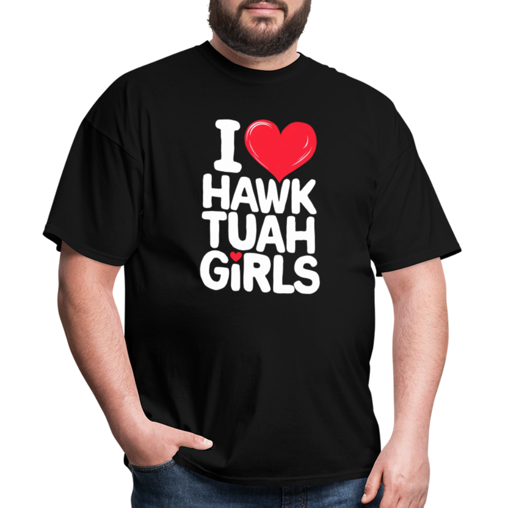 I Love Hawk Tuah Girls T-Shirt Color: heather black
