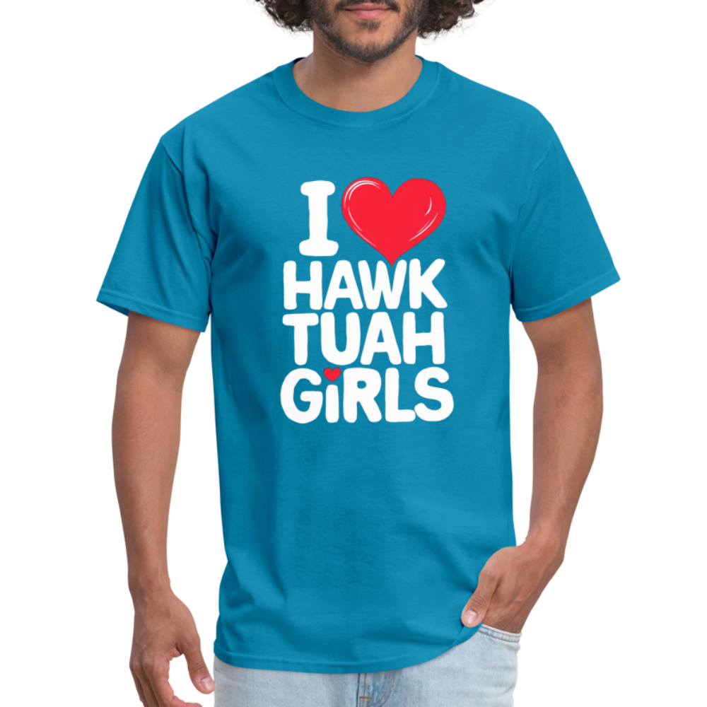 I Love Hawk Tuah Girls T-Shirt Color: heather black