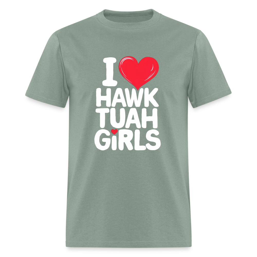 I Love Hawk Tuah Girls T-Shirt Color: heather black