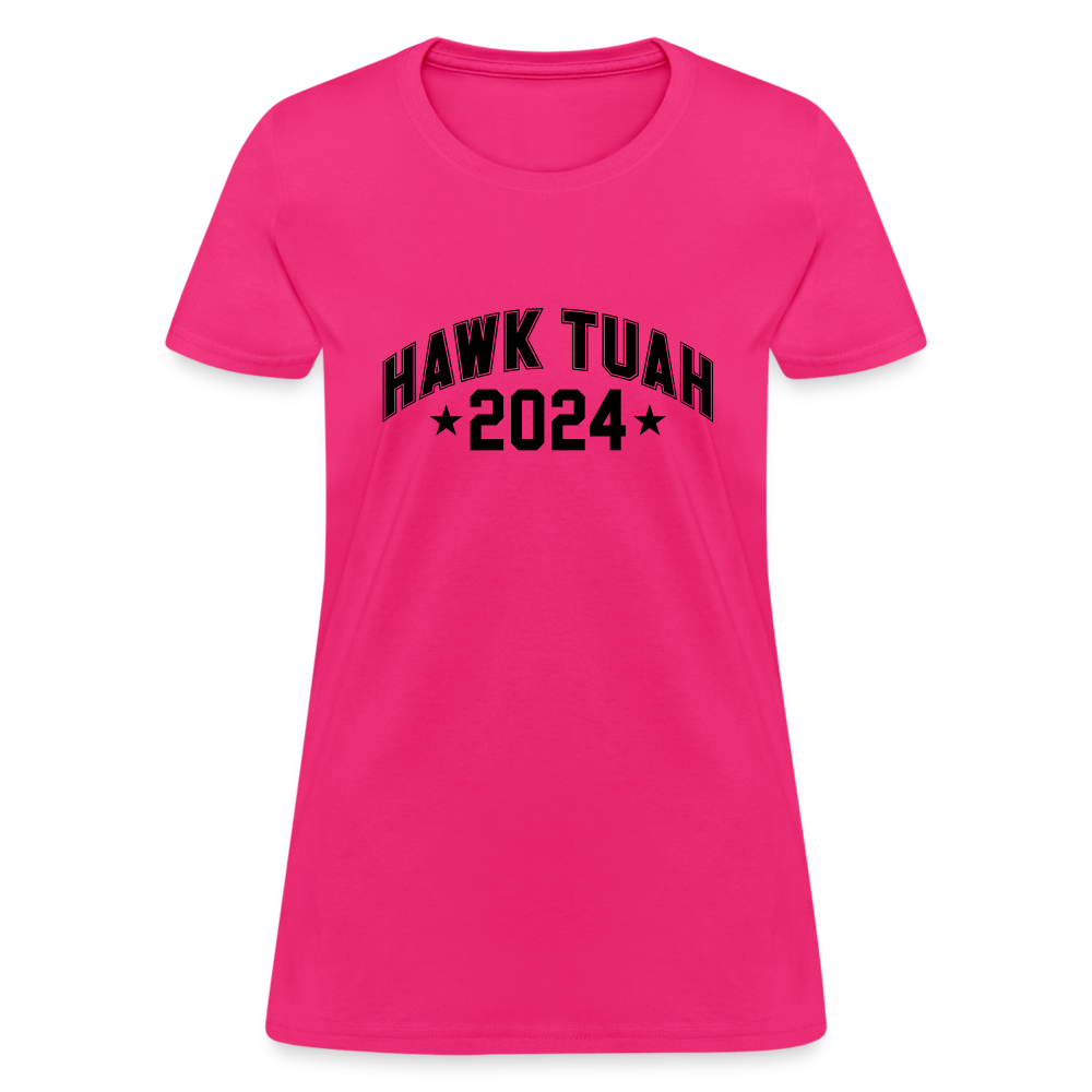 Hawk Tuah Women's Contoured T-Shirt (2024) Color: pink