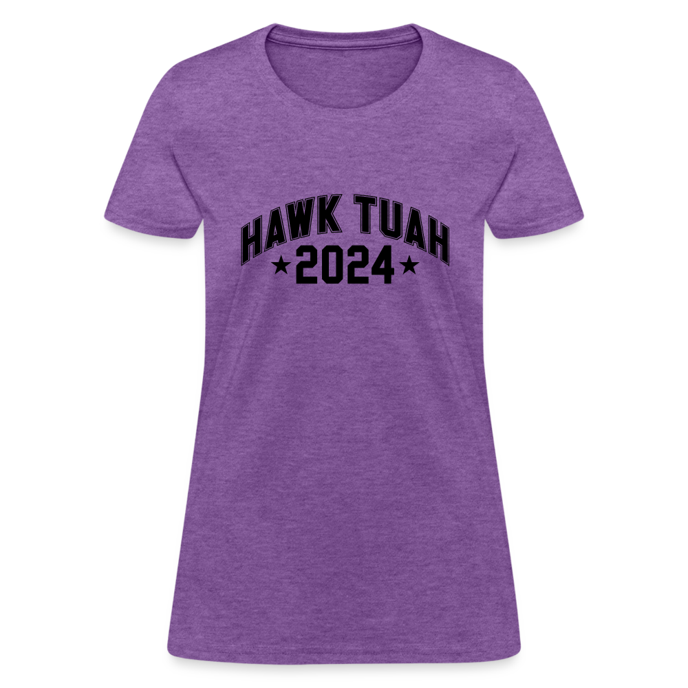 Hawk Tuah Women's Contoured T-Shirt (2024) Color: purple heather