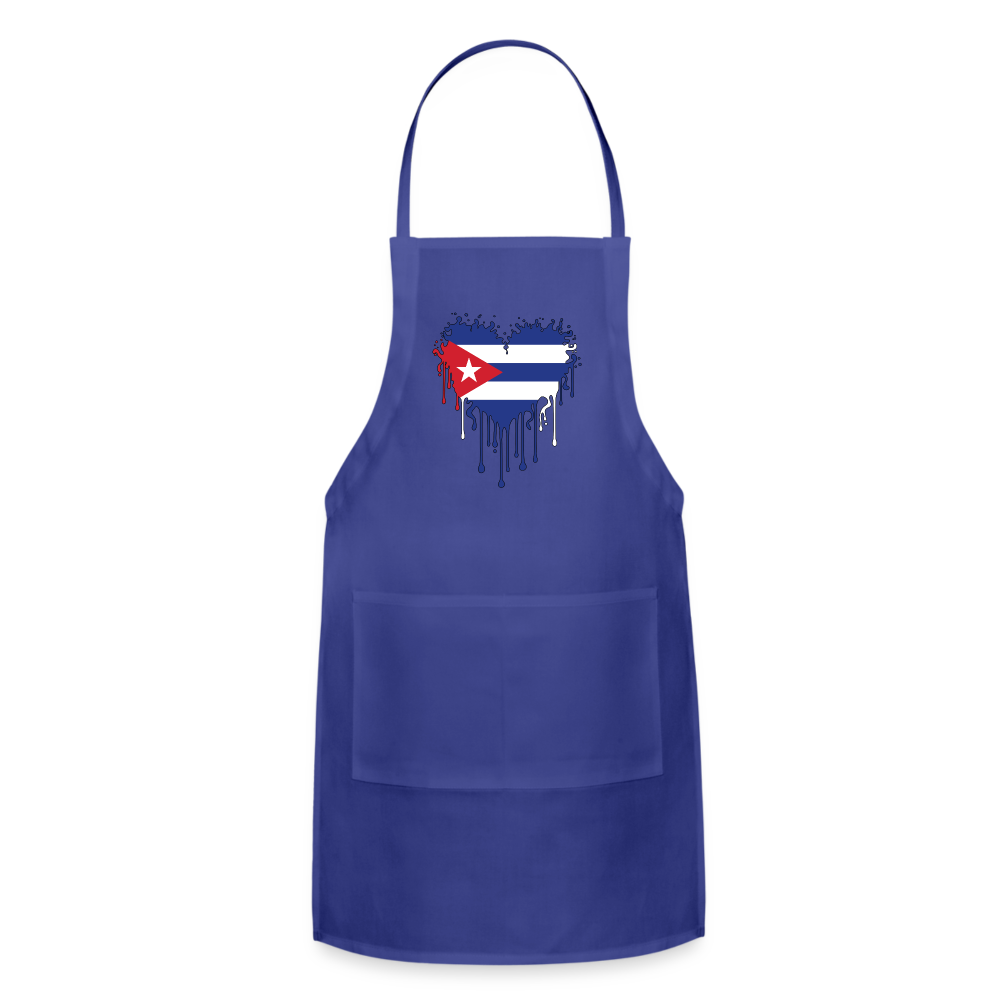Heart of Cuba Flag Adjustable Apron Color: royal blue