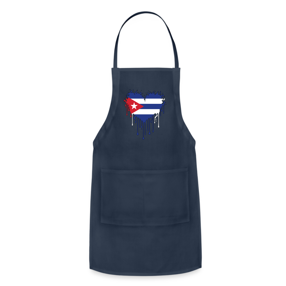 Heart of Cuba Flag Adjustable Apron Color: navy