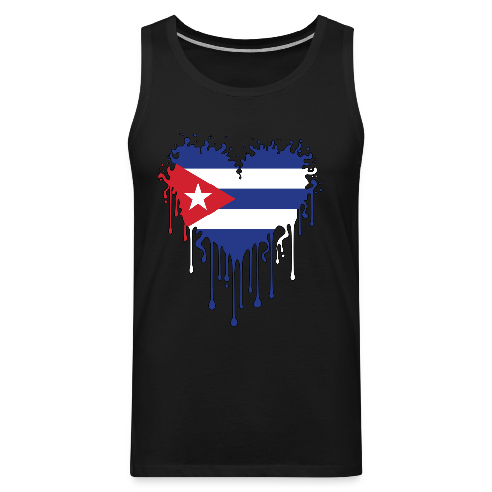 Heart of Cuba Flag Men’s Premium Tank Top Color: white