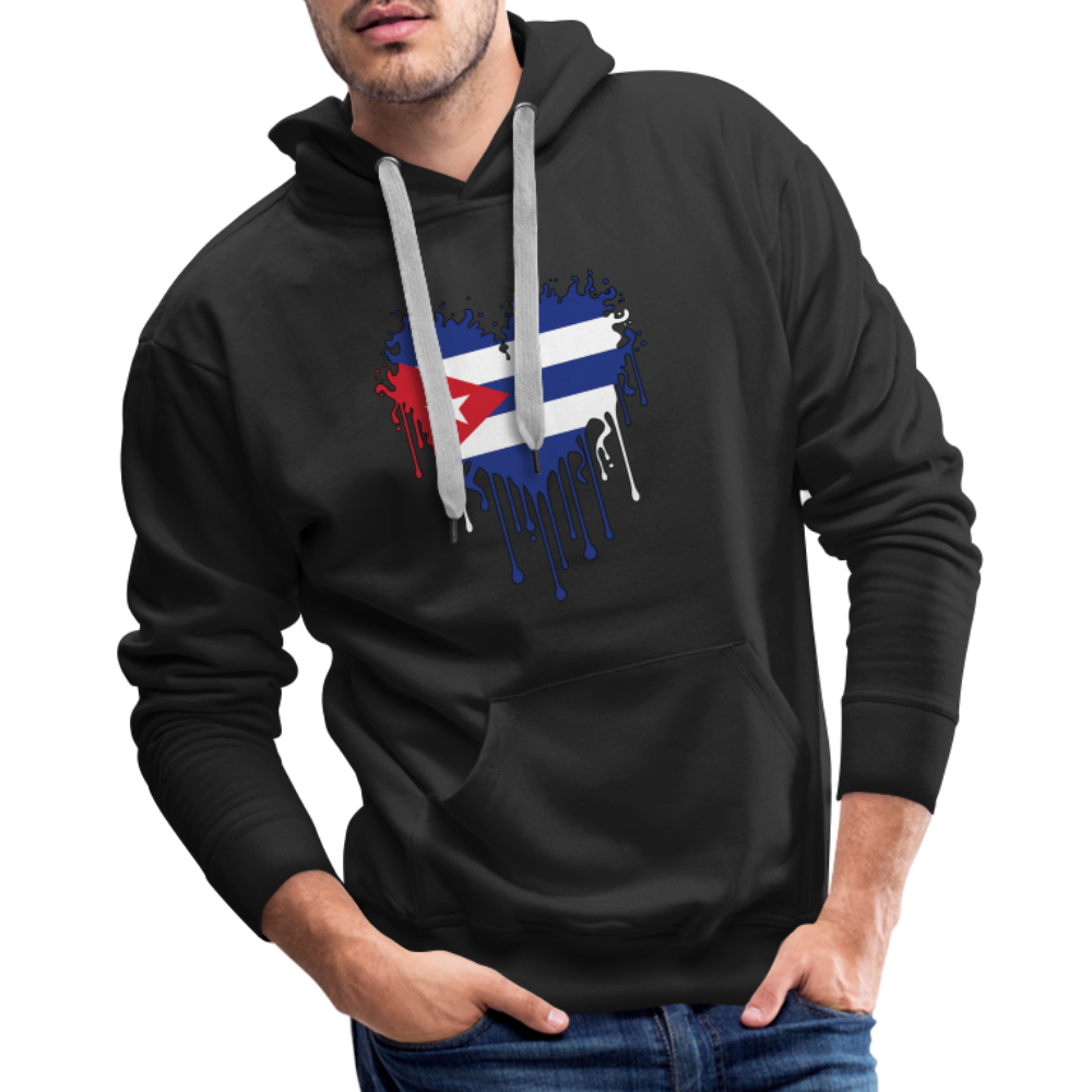 Heart of Cuba Flag Men’s Premium Hoodie Color: black