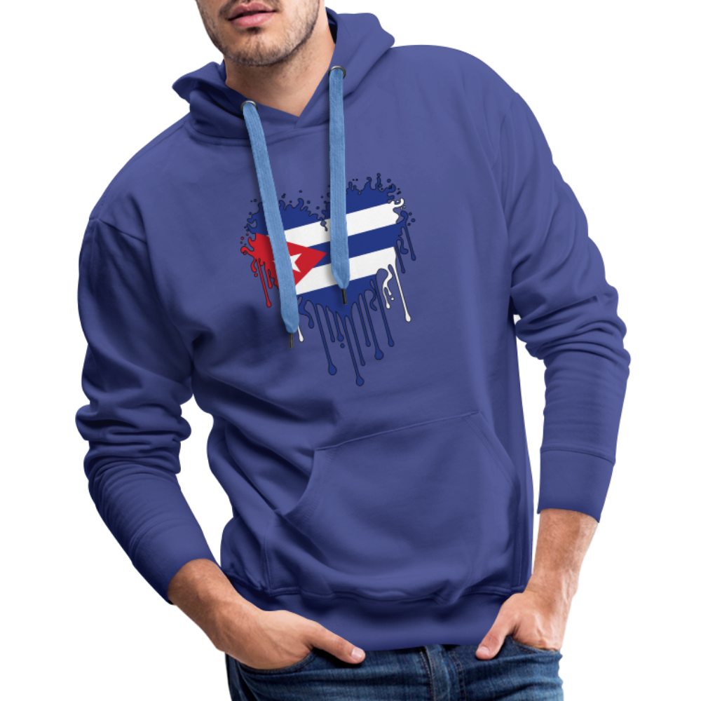 Heart of Cuba Flag Men’s Premium Hoodie Color: royal blue